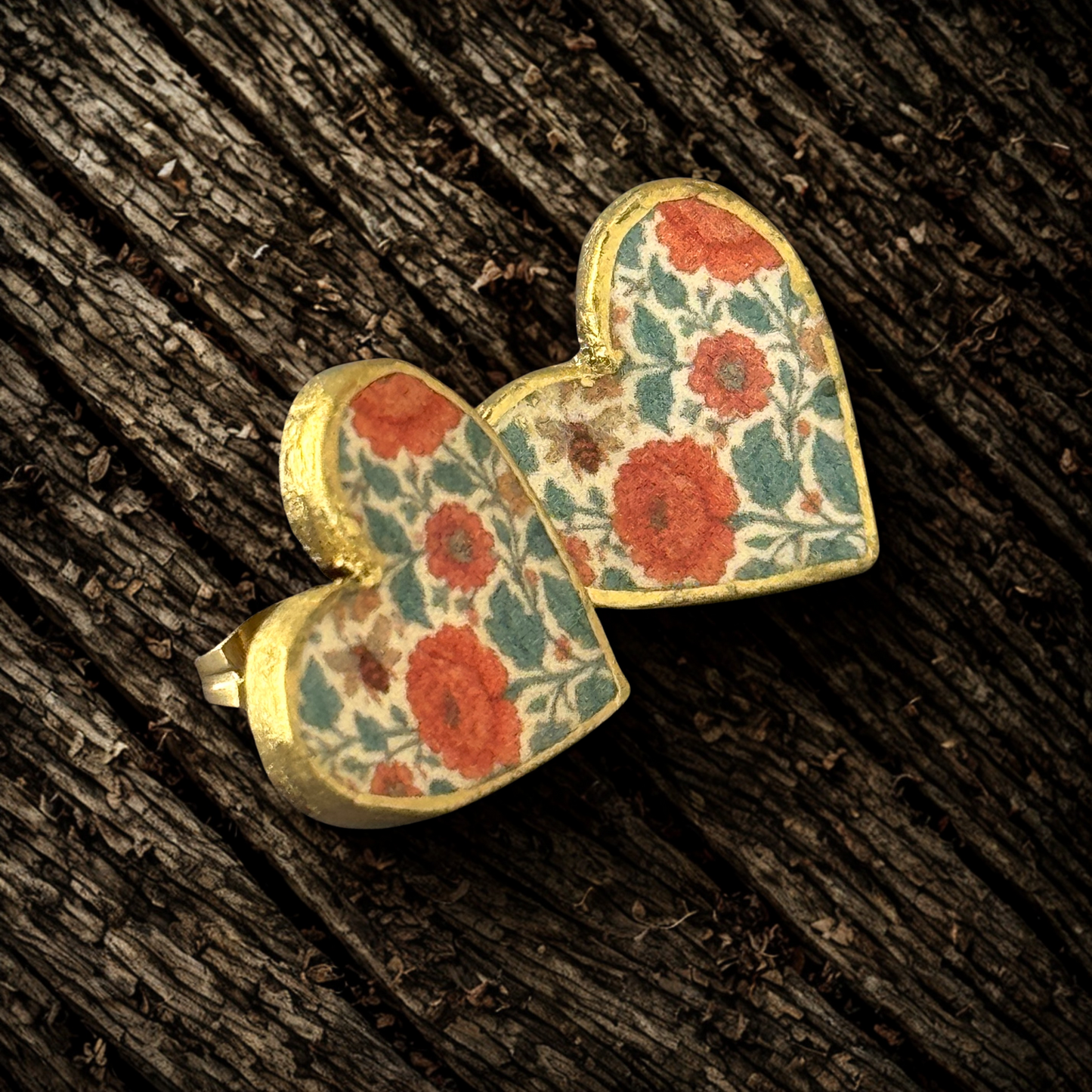 Floral Heart Stud Earrings - Summer Glow